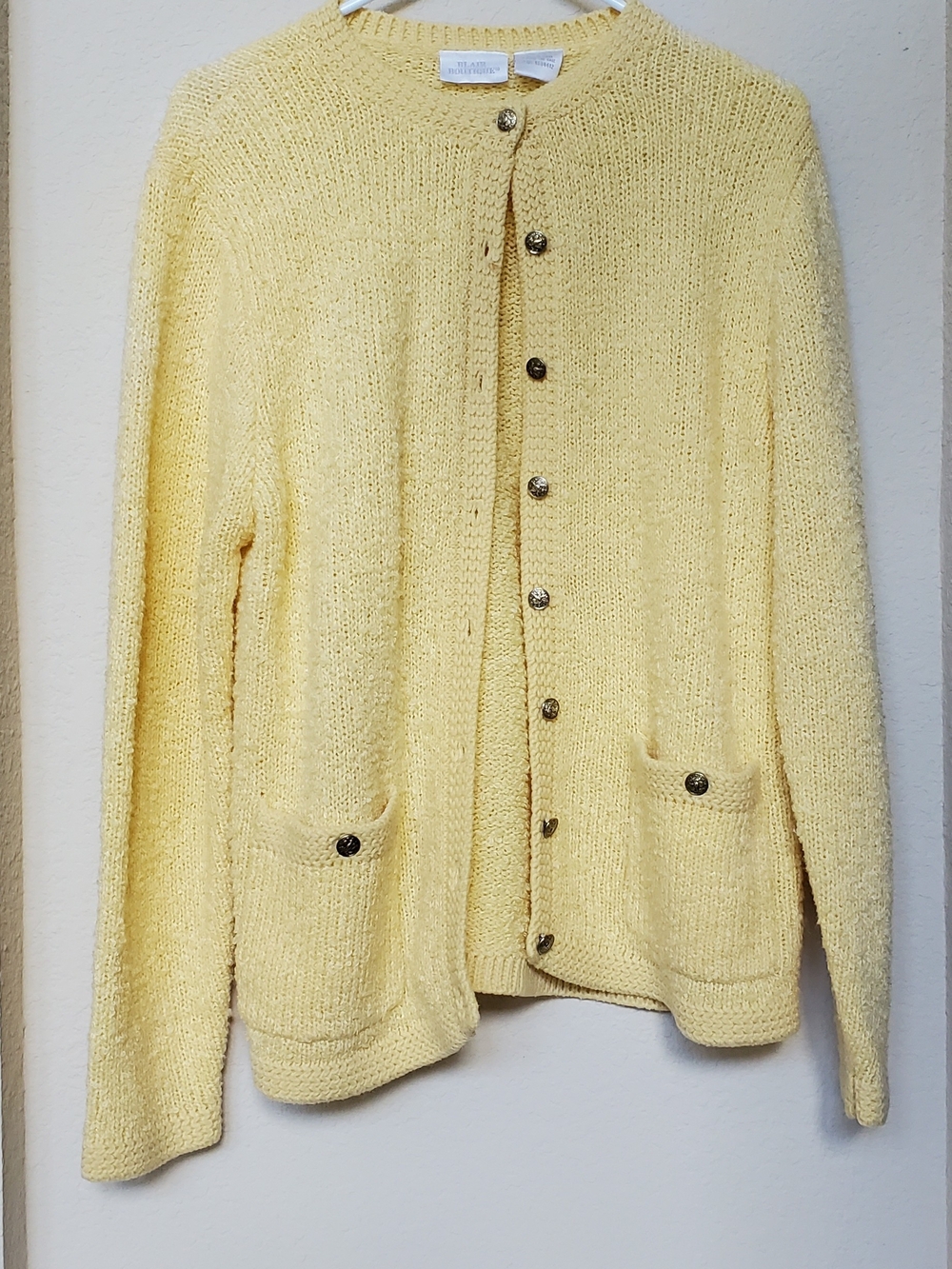 Blair Boutique Button-Up Knit Cardigan with Patch Pockets.  Size Large